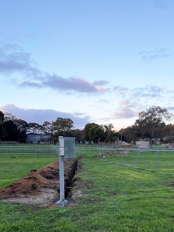 Electrical Pillar Installed by Dynamic Group Next to a Trench
